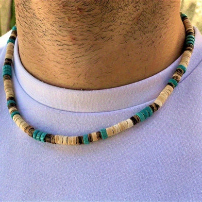 Bohemian Tribal Beaded Alloy Necklace With Beaded Chain, Unisex Style