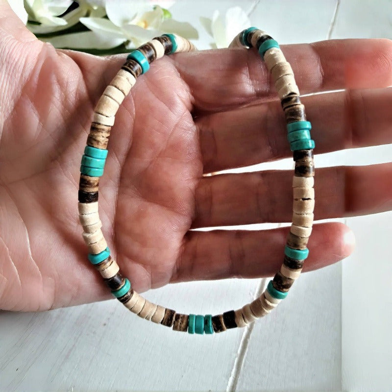 Bohemian Tribal Beaded Alloy Necklace With Beaded Chain, Unisex Style