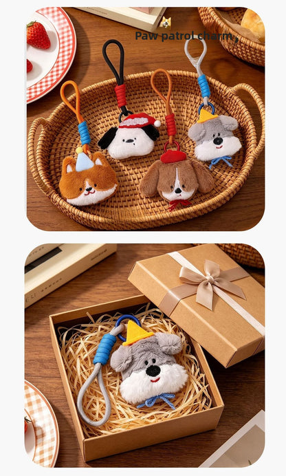 Christmas Dog Plush Bag Charm Key Chain, Soft And Cute Accessory For Bags