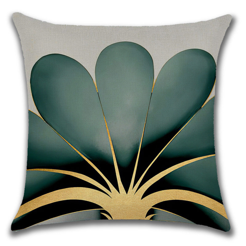 Linen Pillow Case Featuring Elegant Ginkgo Leaf Pattern For Home Decor