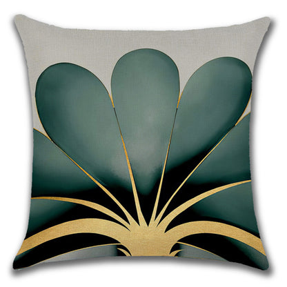 Linen Pillow Case Featuring Elegant Ginkgo Leaf Pattern For Home Decor