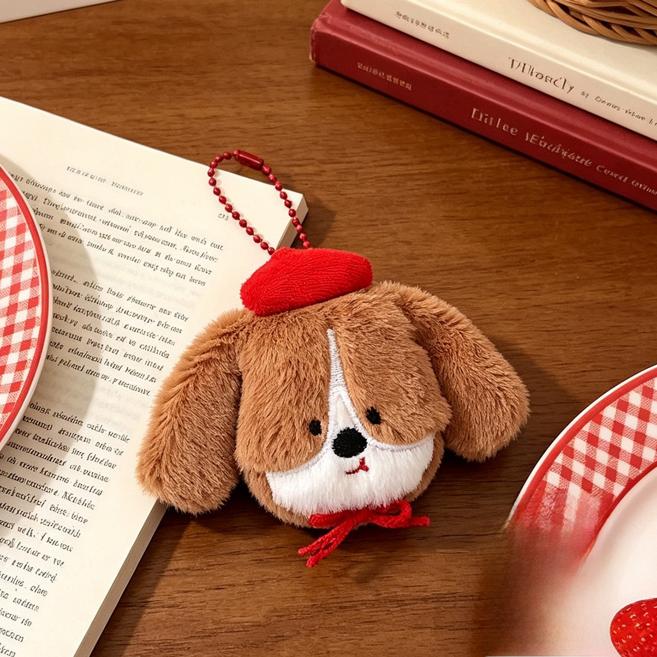 Christmas Dog Plush Bag Charm Key Chain, Soft And Cute Accessory For Bags