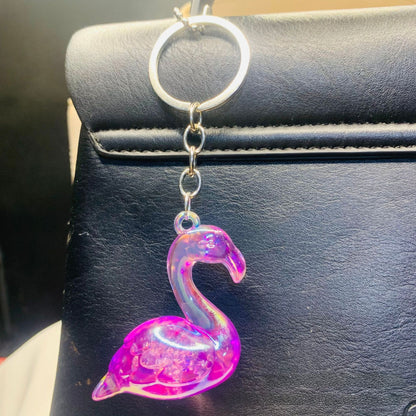 Flamingo Acrylic Key Chain In Transparent Color, Perfect Valentine's Day Gift Accessory