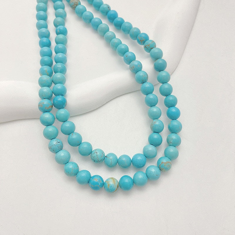 Round Natural Stone Turquoise Beads For Jewelry Making, Diameter 4mm, 20 PCS Package, Handmade