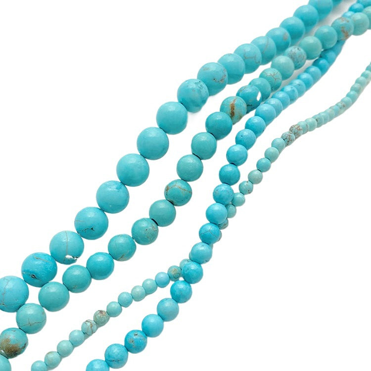Round Natural Stone Turquoise Beads For Jewelry Making, Diameter 4mm, 20 PCS Package, Handmade