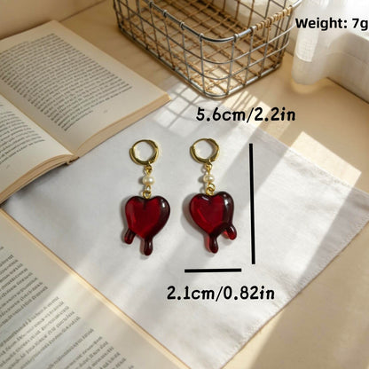 Heart Shape Stud Earrings For Unisex Featuring Electroplated Zinc Alloy With 925 Sterling Silver Posts In Retro Style