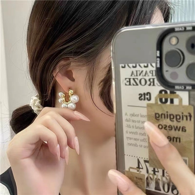 Sweet Silver Alloy Flowers Stud Earrings For Women