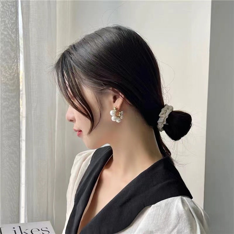 Sweet Silver Alloy Flowers Stud Earrings For Women