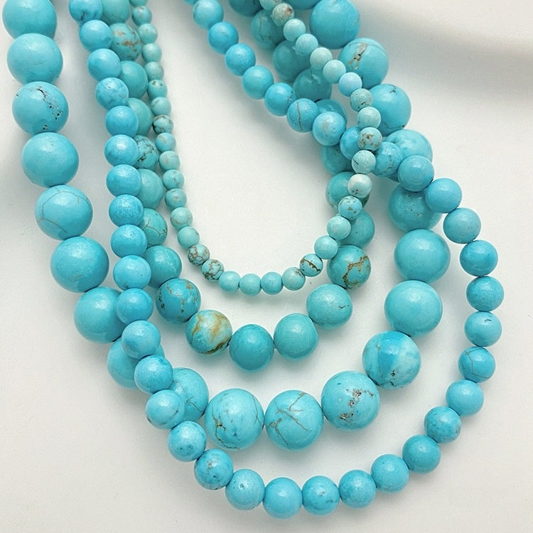 Round Natural Stone Turquoise Beads For Jewelry Making, Diameter 4mm, 20 PCS Package, Handmade
