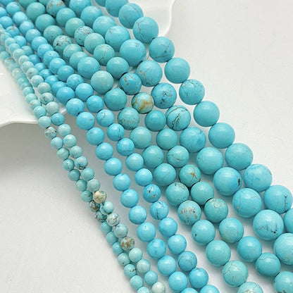 Round Natural Stone Turquoise Beads For Jewelry Making, Diameter 4mm, 20 PCS Package, Handmade