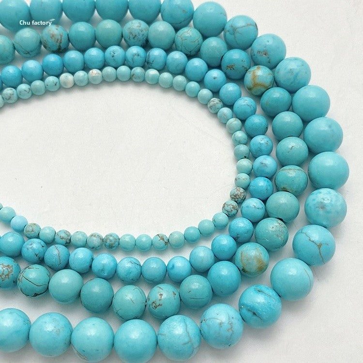 Round Natural Stone Turquoise Beads For Jewelry Making, Diameter 4mm, 20 PCS Package, Handmade