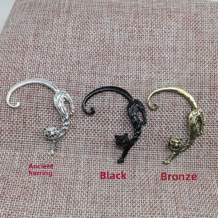Punk Style Dyed Black Alloy Earrings For Women, Featuring Durable Material And Unique Design