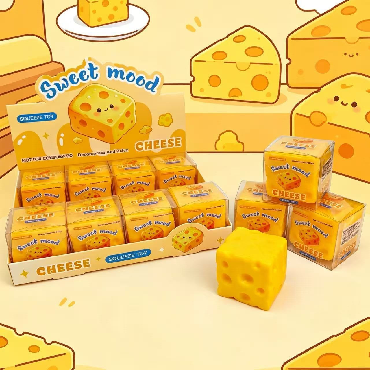 Square Squishy Toy Made Of TPR Material Featuring Novelty Style Slow Rebound For Stress Relief