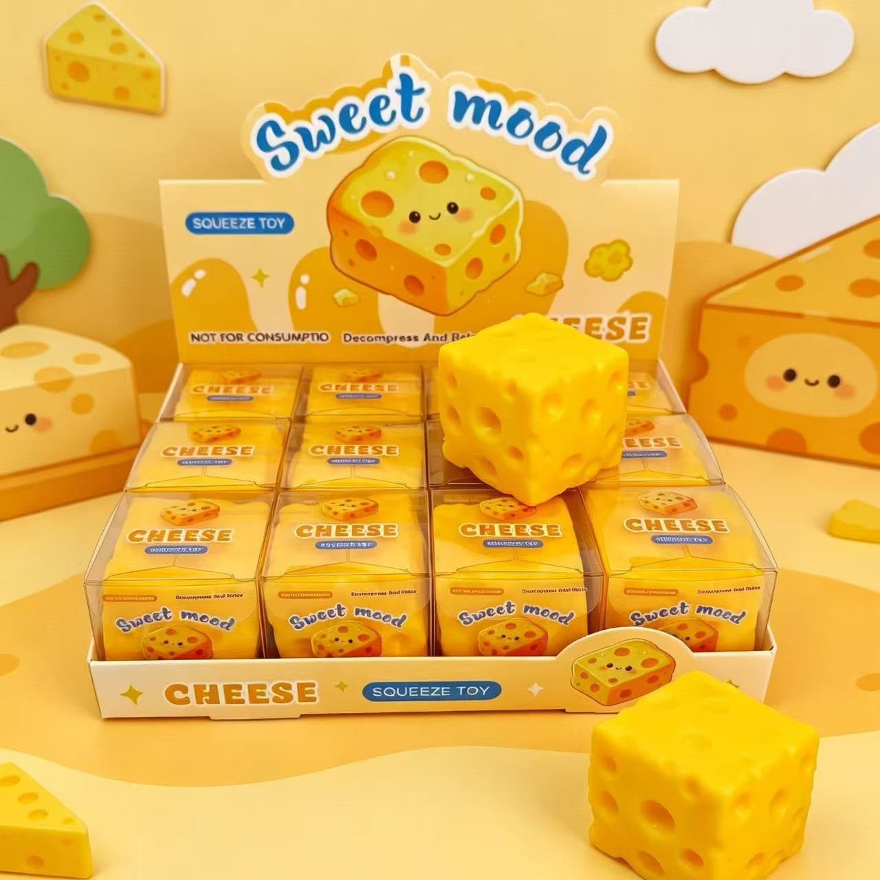 Square Squishy Toy Made Of TPR Material Featuring Novelty Style Slow Rebound For Stress Relief