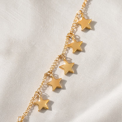 Simple Style Pentagram Hand Chain Bracelet For Women In Iron, Perfect For Beach Wear