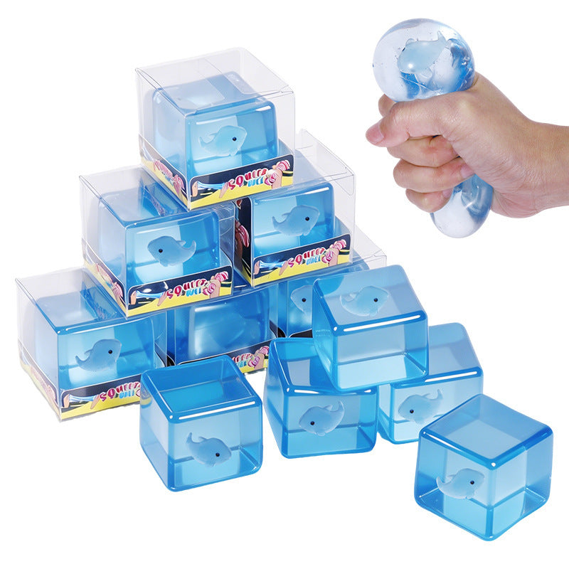 Whale Squishy Toy Made Of TPR Featuring Luminous Craft, Available In 12 Pieces For Stress Relief
