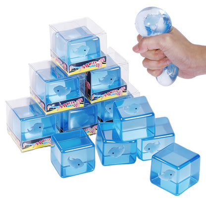 Whale Squishy Toy Made Of TPR Featuring Luminous Craft, Available In 12 Pieces For Stress Relief