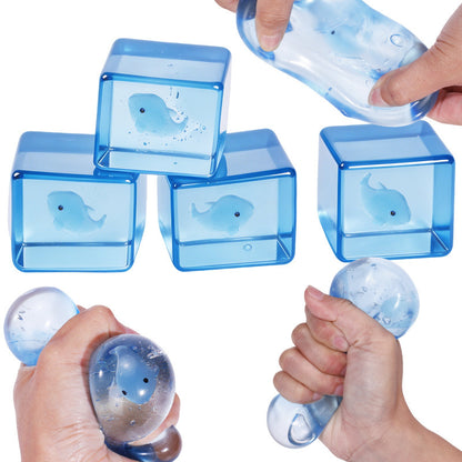 Whale Squishy Toy Made Of TPR Featuring Luminous Craft, Available In 12 Pieces For Stress Relief