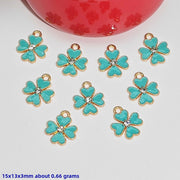 G1035 Blue-Green Four-Leaf Clover KC Gold
