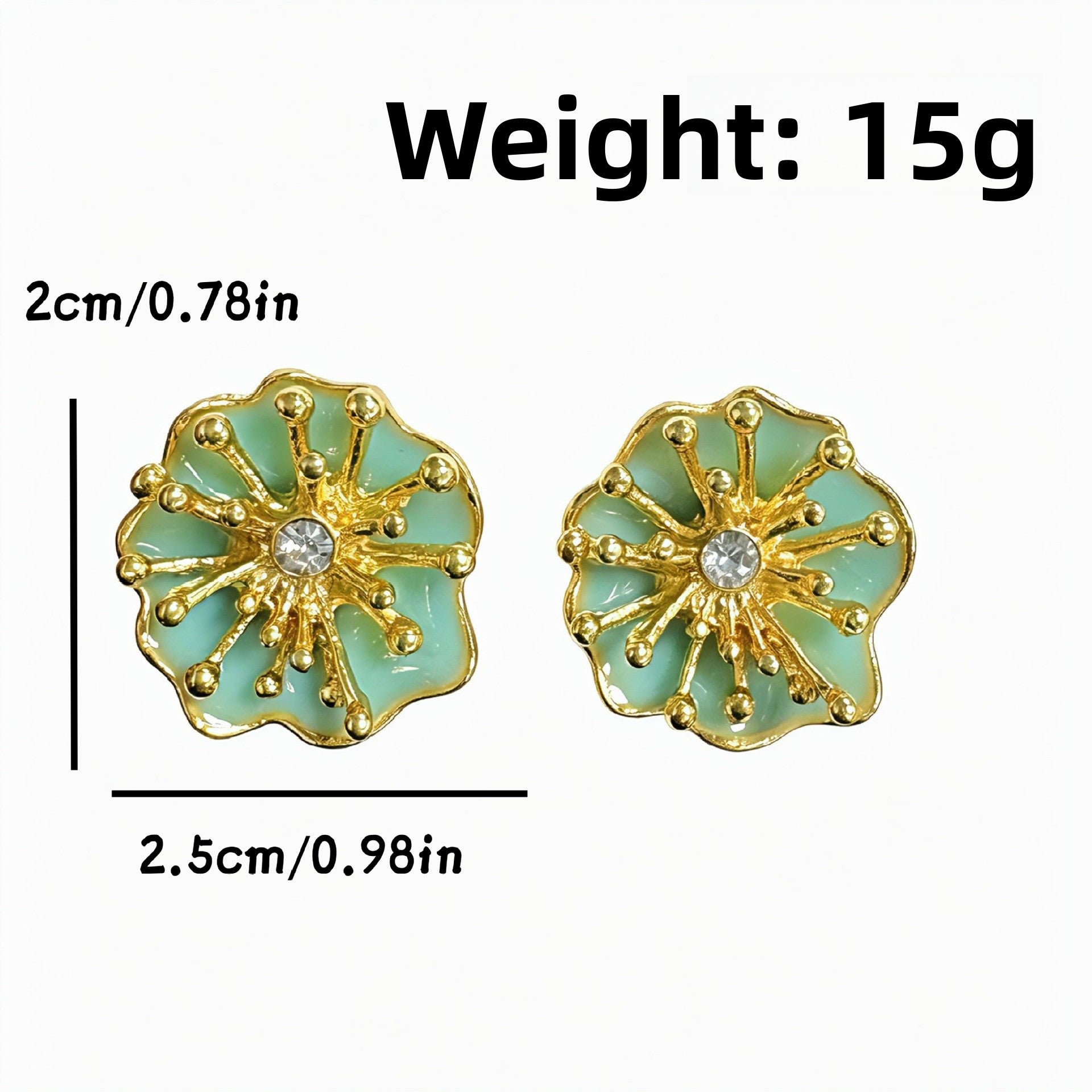 Red Enamel Flowers Stud Earrings For Women With 925 Sterling Silver Posts And Zinc Alloy Design