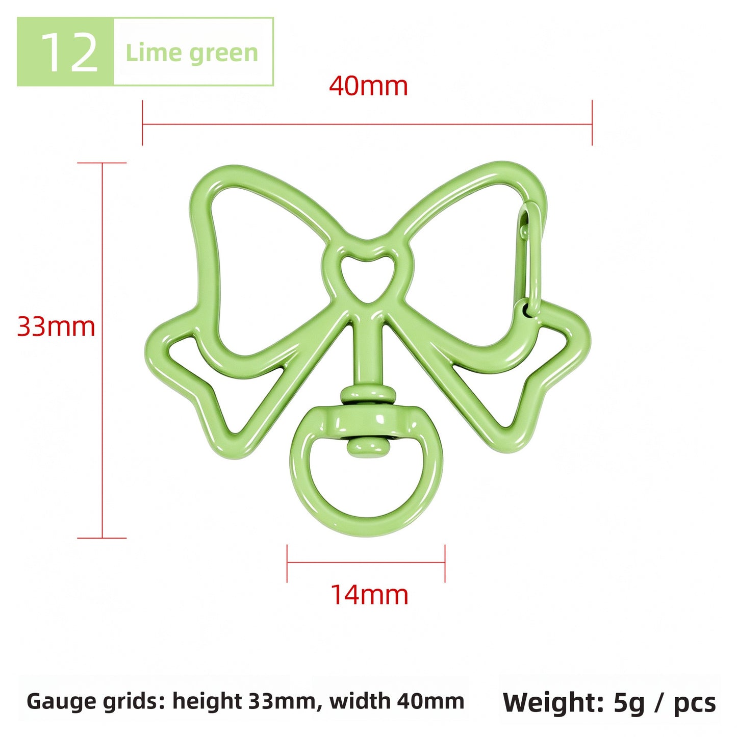 Alloy Keychain Accessory With Bow Tie Pattern Featuring Stoving Varnish And Spring Ring Trigger Clasp Closure In Simple Style