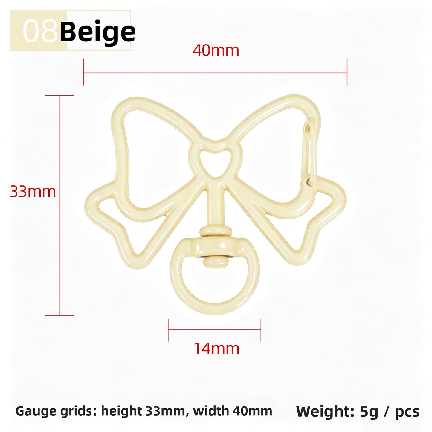 Alloy Keychain Accessory With Bow Tie Pattern Featuring Stoving Varnish And Spring Ring Trigger Clasp Closure In Simple Style