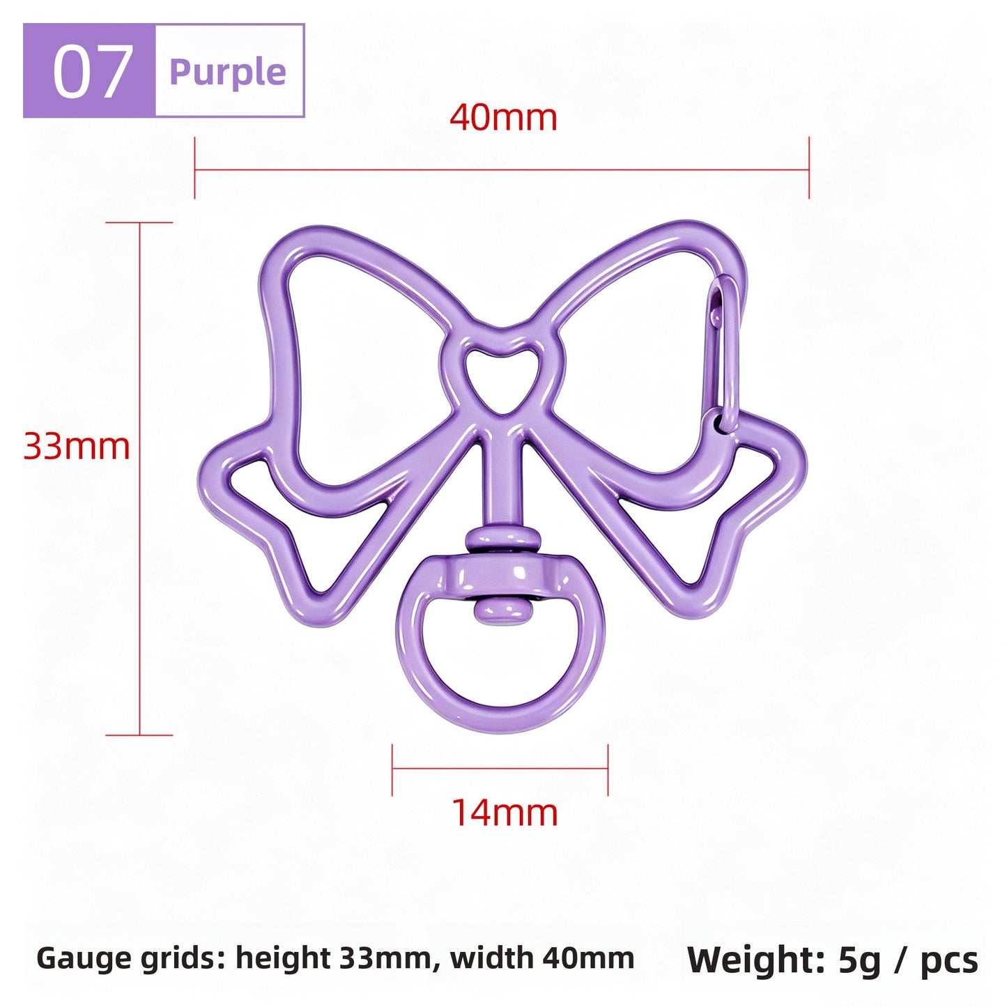 Alloy Keychain Accessory With Bow Tie Pattern Featuring Stoving Varnish And Spring Ring Trigger Clasp Closure In Simple Style