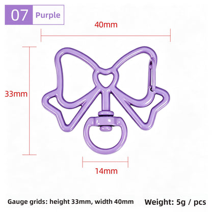 Alloy Keychain Accessory With Bow Tie Pattern Featuring Stoving Varnish And Spring Ring Trigger Clasp Closure In Simple Style