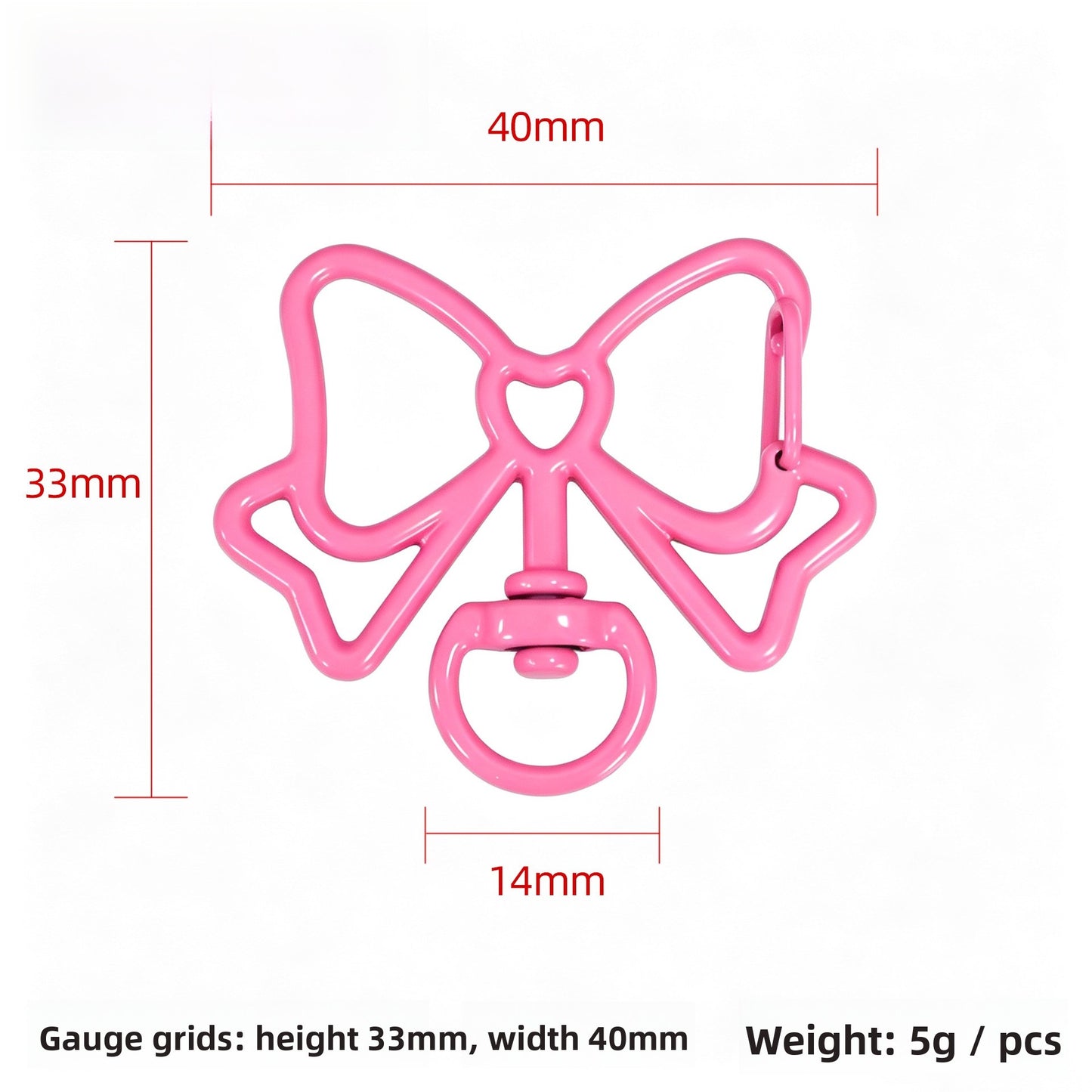 Alloy Keychain Accessory With Bow Tie Pattern Featuring Stoving Varnish And Spring Ring Trigger Clasp Closure In Simple Style