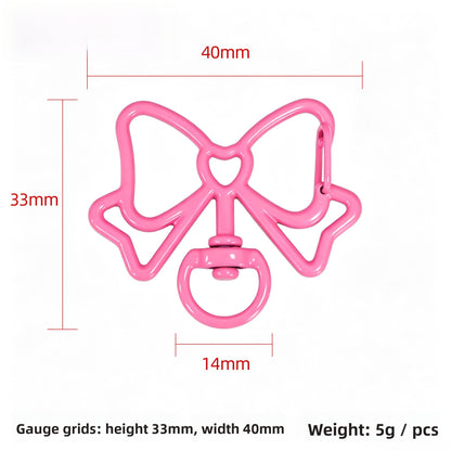 Alloy Keychain Accessory With Bow Tie Pattern Featuring Stoving Varnish And Spring Ring Trigger Clasp Closure In Simple Style