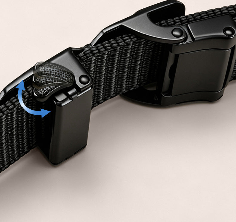 Square Tactical Belt In Cowboy Style For Men, Made Of Polyester With Braid Finish, Featuring Alloy Buckle