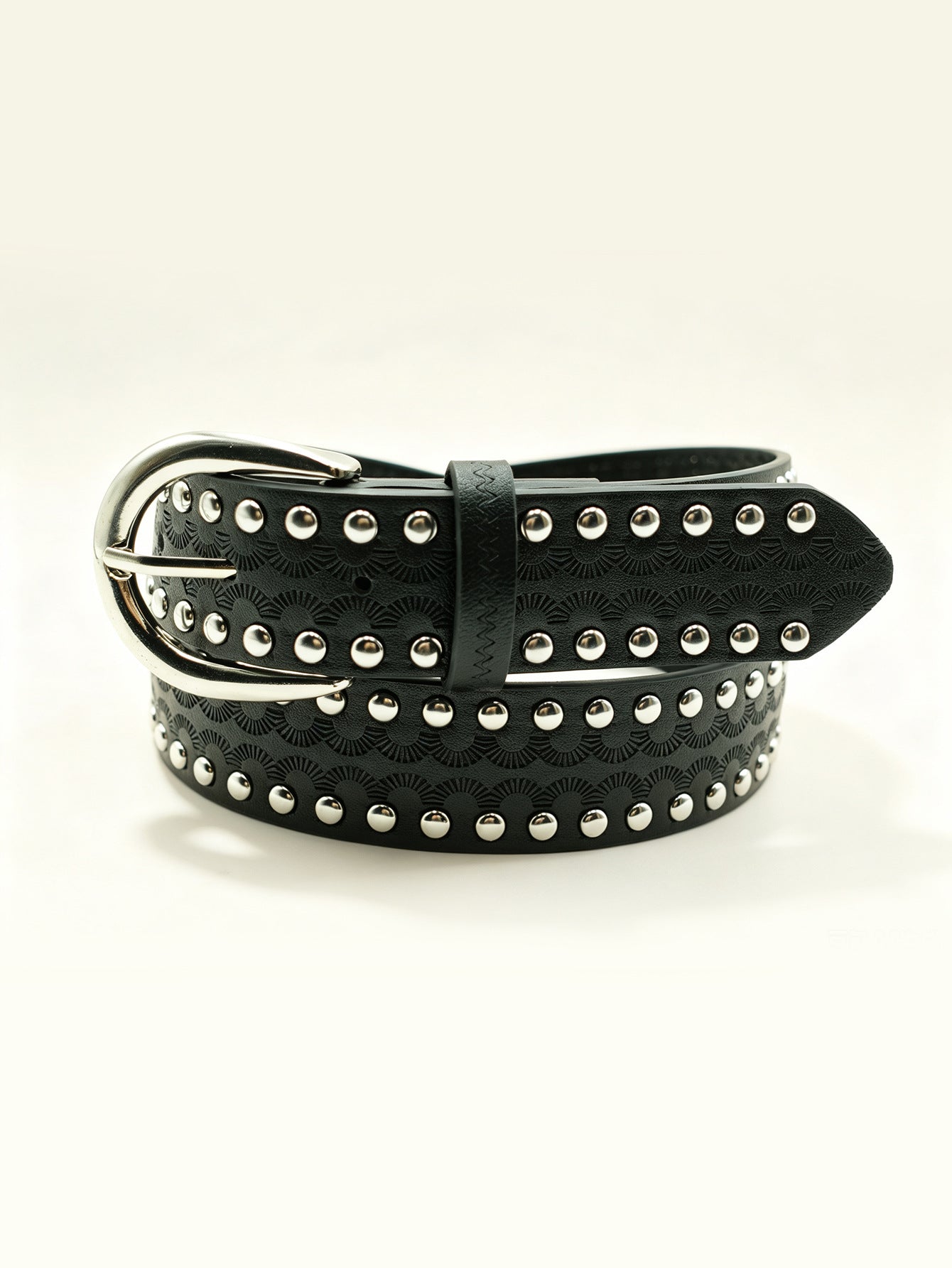 Sector Belt In PU Leather With Embossing, Featuring Alloy Pin Buckle For Stylish Look