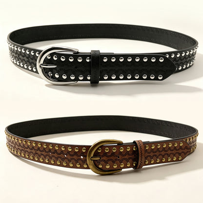 Sector Belt In PU Leather With Embossing, Featuring Alloy Pin Buckle For Stylish Look