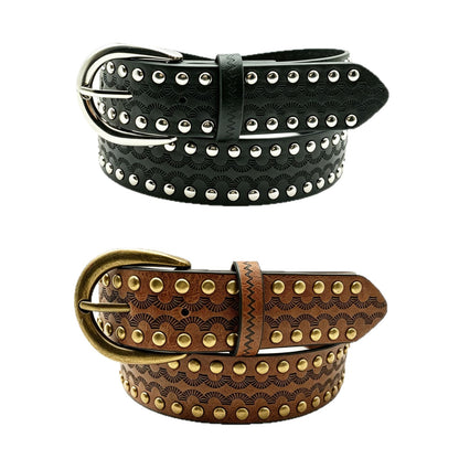 Sector Belt In PU Leather With Embossing, Featuring Alloy Pin Buckle For Stylish Look