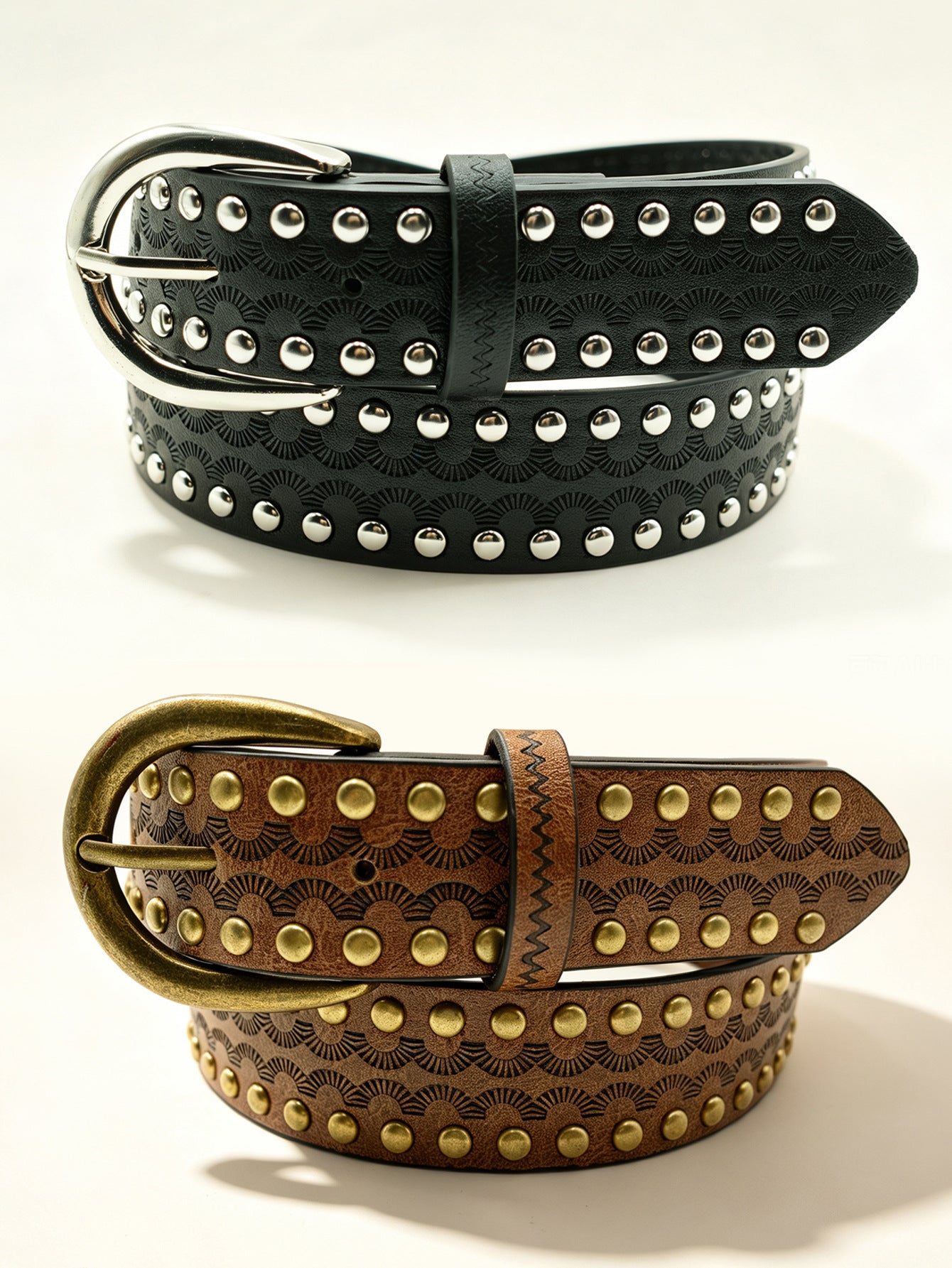 Sector Belt In PU Leather With Embossing, Featuring Alloy Pin Buckle For Stylish Look