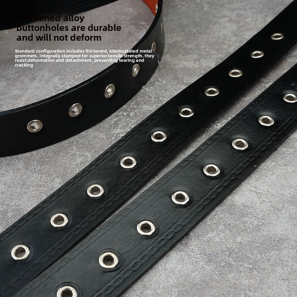 Men's Cowboy Style Genuine Leather Belt With Solid Color And Alloy Pin Buckle