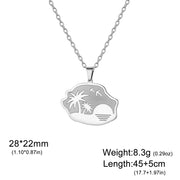 Steel-colored Necklace - Sunset on Reunion Island