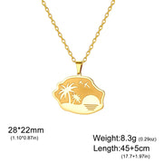 Gold Necklace - Sunset on Reunion Island (18K Real Gold Plated)