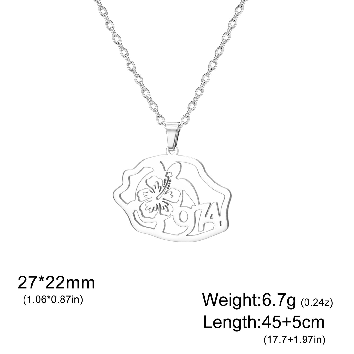 Coconut Tree Pendant Necklace In 304 Stainless Steel With 18K Real Gold Plated Cable Chain, Tropical Style Unisex Jewelry