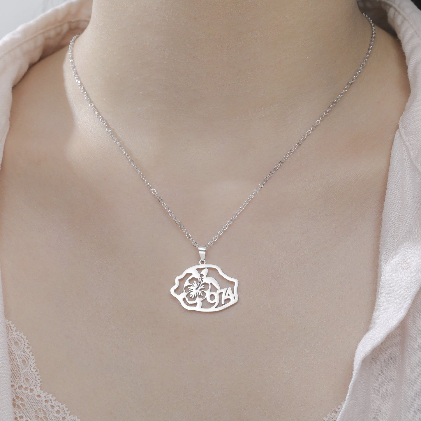 Coconut Tree Pendant Necklace In 304 Stainless Steel With 18K Real Gold Plated Cable Chain, Tropical Style Unisex Jewelry