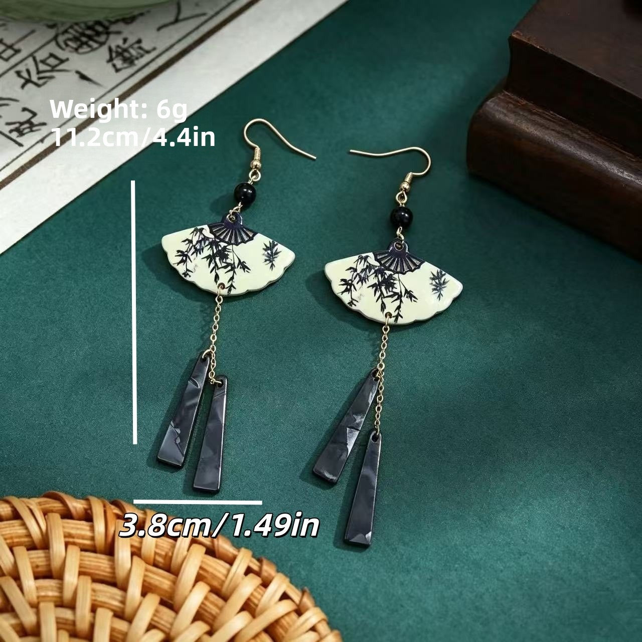 Ethnic Style Flowers Tassel Ear Hook Earrings For Women With Copper Ear Pins, Plastic Material