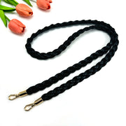 Black PU Braided Wine Glass Bucket Strap 1.2m