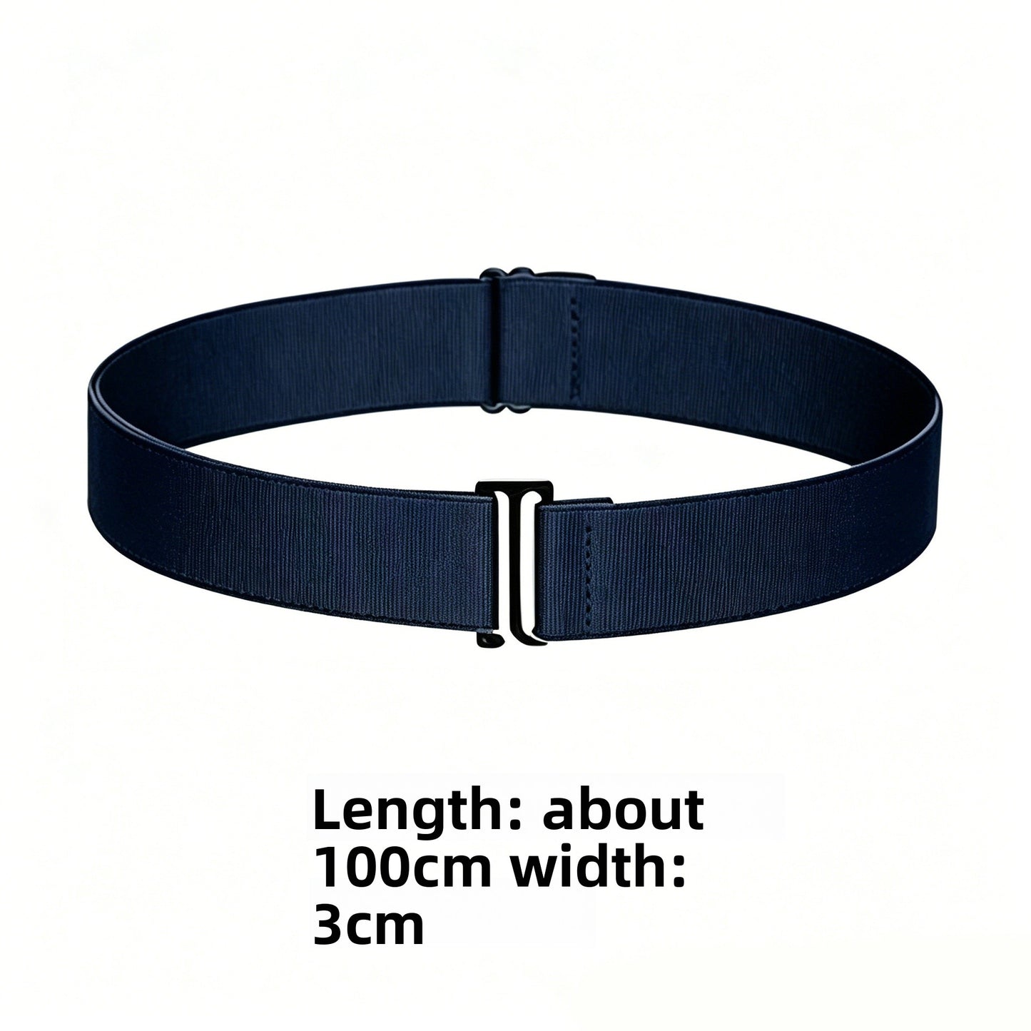 Women's Casual Elasticated Belt In Dyed Black With Zinc Alloy Buckle, Made Of Durable Polyester