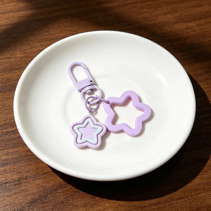 Pentagram Bag Charm Key Chain In Colour Featuring Durable Plastic Material