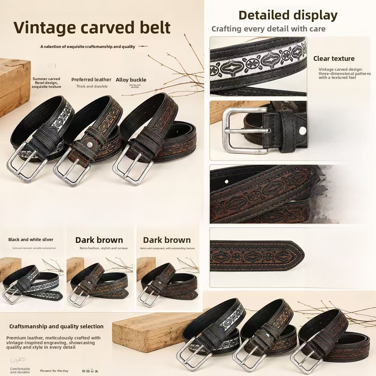 Retro Totem Belt With Zinc Alloy Pin Buckle Featuring Embossing Finish, Unisex Style