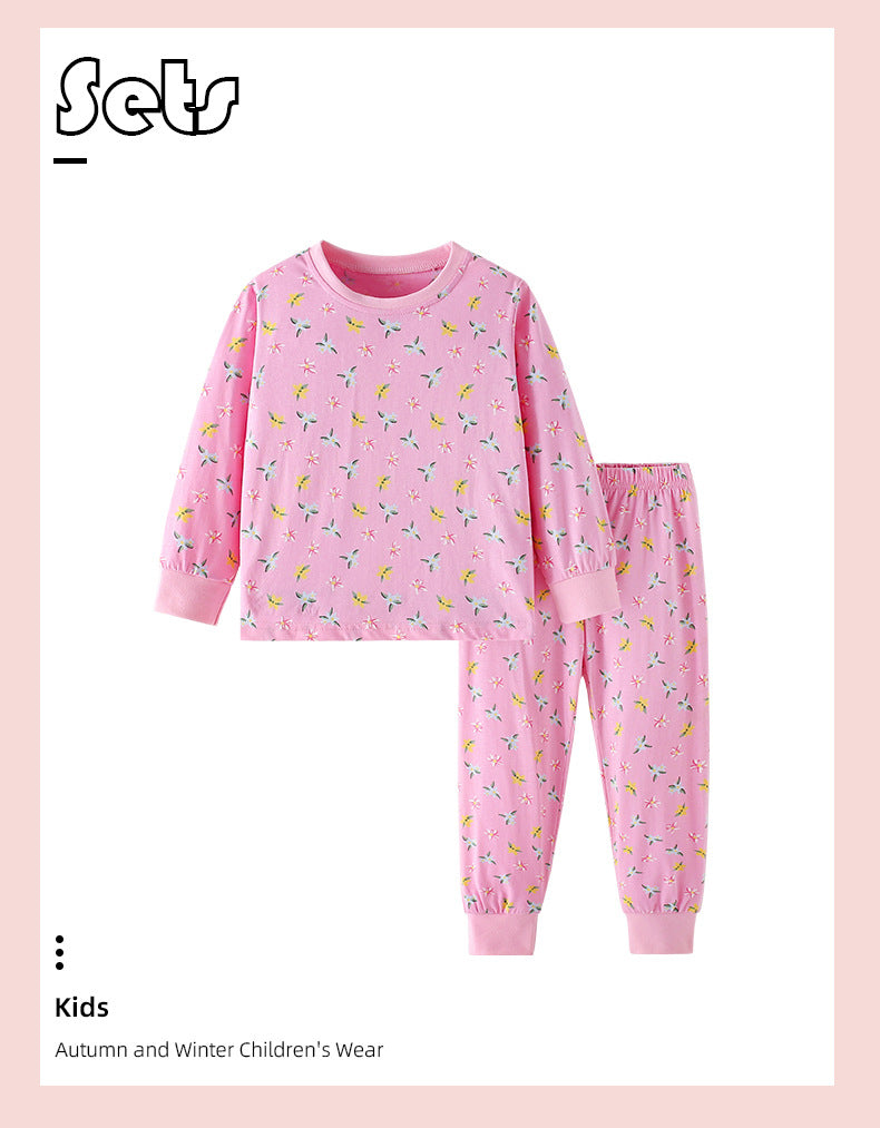 Cute Cartoon Cotton T-shirt Co-ord Set For Girls Featuring Printing, 2 Pieces Kids Clothing Set