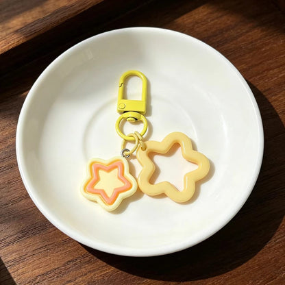 Pentagram Bag Charm Key Chain In Colour Featuring Durable Plastic Material