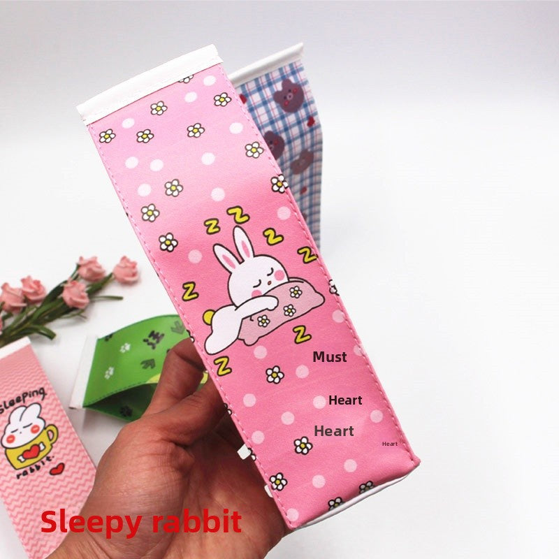 Bear Pencil Case For Learning, Made Of Durable PU Leather, Perfect For School And Office Use