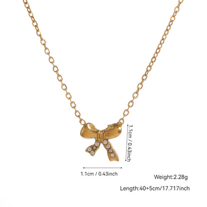 Elegant Heart Shape Necklace For Women With 304 Stainless Steel Pendant And Rhinestones On Cable Chain