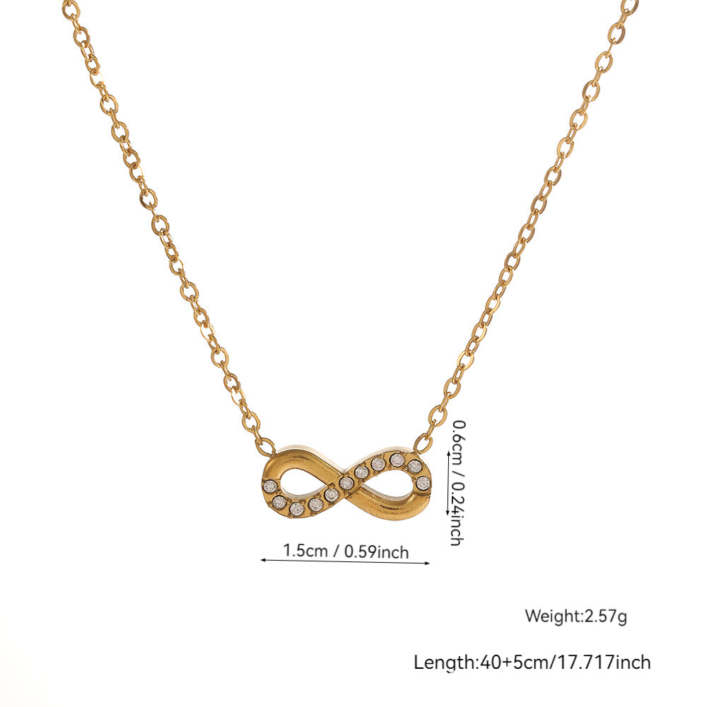 Elegant Heart Shape Necklace For Women With 304 Stainless Steel Pendant And Rhinestones On Cable Chain